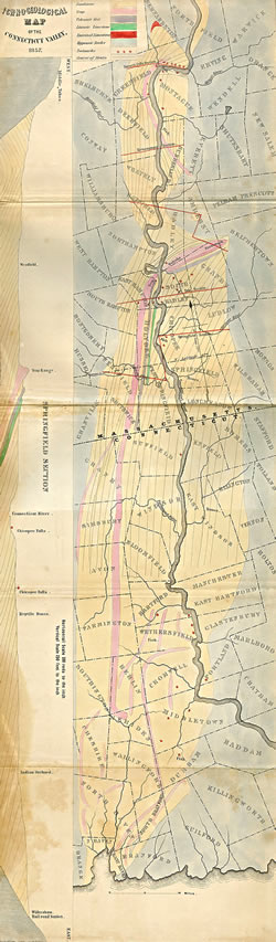 Hitchcock's 1857 Ichnogeological Map